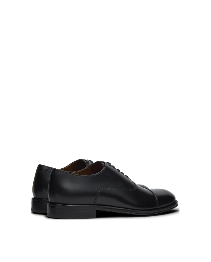 Lottusse Chaussures Oxford D à Bout Droit Lenox En Cuir De Veau Brossé Noir