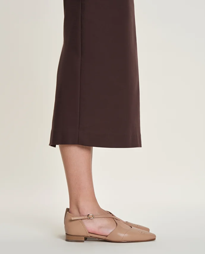 lottusse Chaussures plates à Bout Pointu en Veau Beige