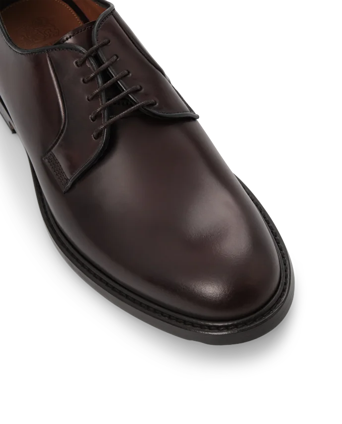 Lottusse Derby Brogue Glasgow En Peau De Cheval Bordeaux