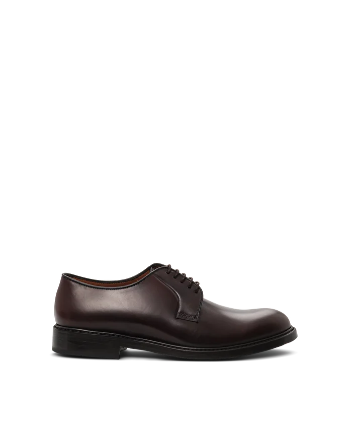lottusse Derby Brogue Glasgow en peau de cheval Bordeaux