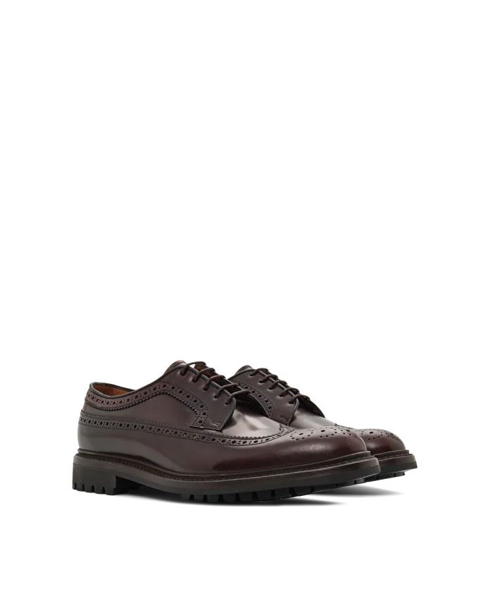 Lottusse Derby Brogue Walton En Peau De Cheval Bordeaux