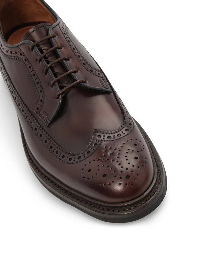 Lottusse Derby Brogue Walton En Peau De Cheval Bordeaux