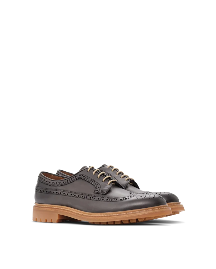 Lottusse Derby Brogue Weston Cuir De Veau Gris Plomb