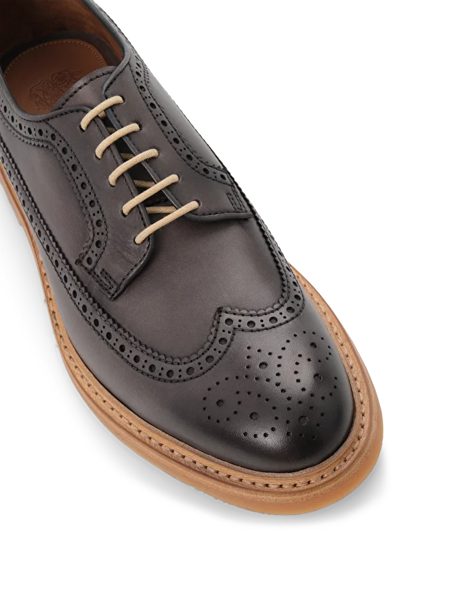 Lottusse Derby Brogue Weston Cuir De Veau Gris Plomb