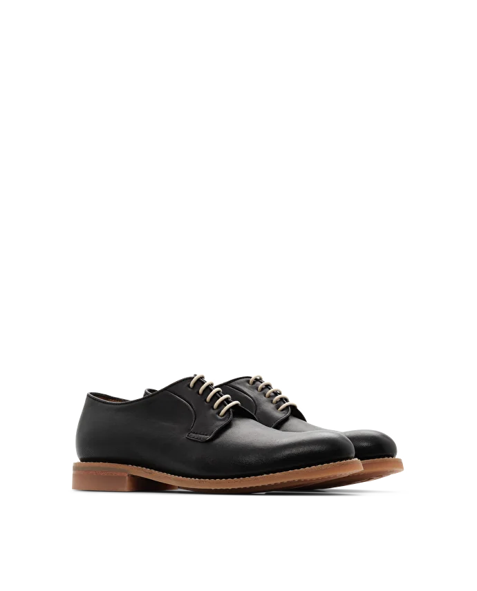 Lottusse Derby Cavour Cuir De Kangourou Bleu Marine