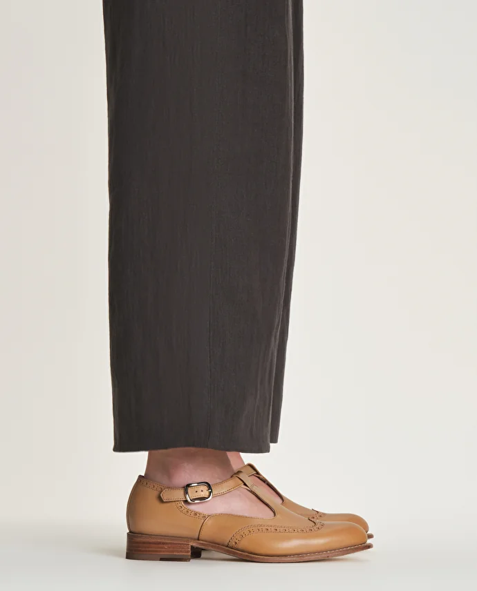 lottusse Double Boucles En Cuir De Veau Aniline Brun