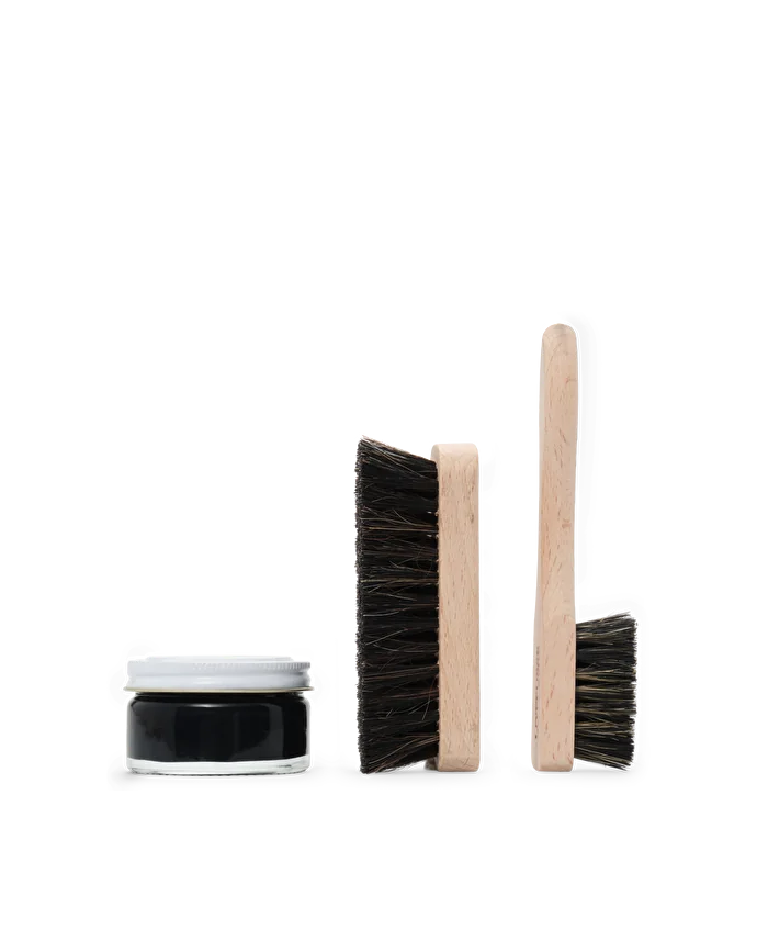 lottusse Ensemble de soins pour chaussures avec crème noire