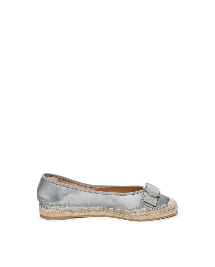 lottusse Espadrilles en satin bleu clair avec doublure en cuir