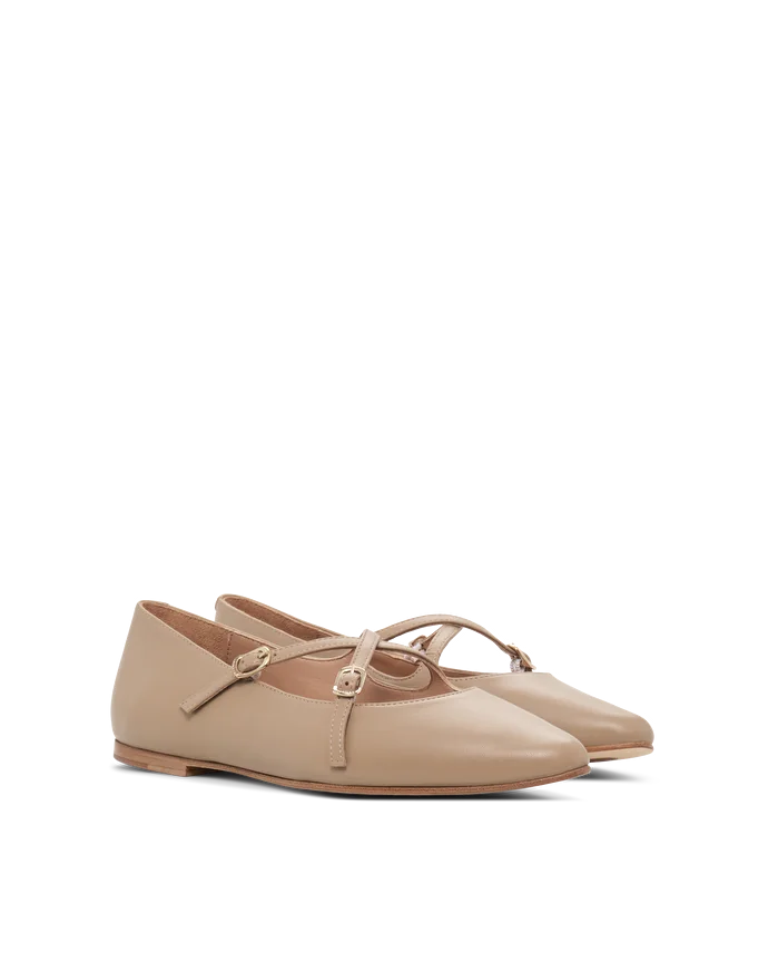 Lottusse Ballerines Bel Cuir D'Agneau Beige