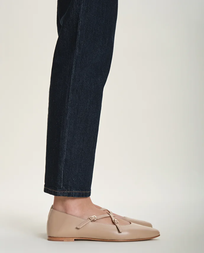 lottusse Ballerines Bel Cuir d'Agneau Beige