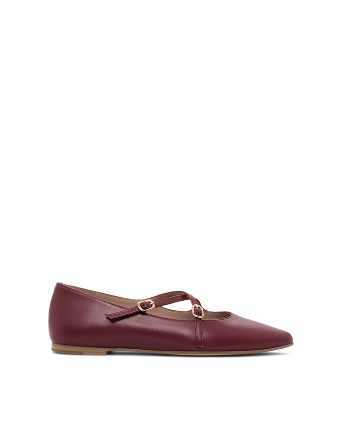Lottusse Ballerines Bel Cuir D'Agneau Bourgogne