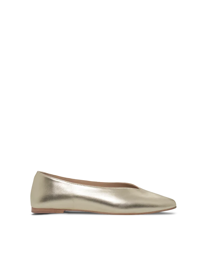 Lottusse Ballerines Bel Cuir D'Agneau Or