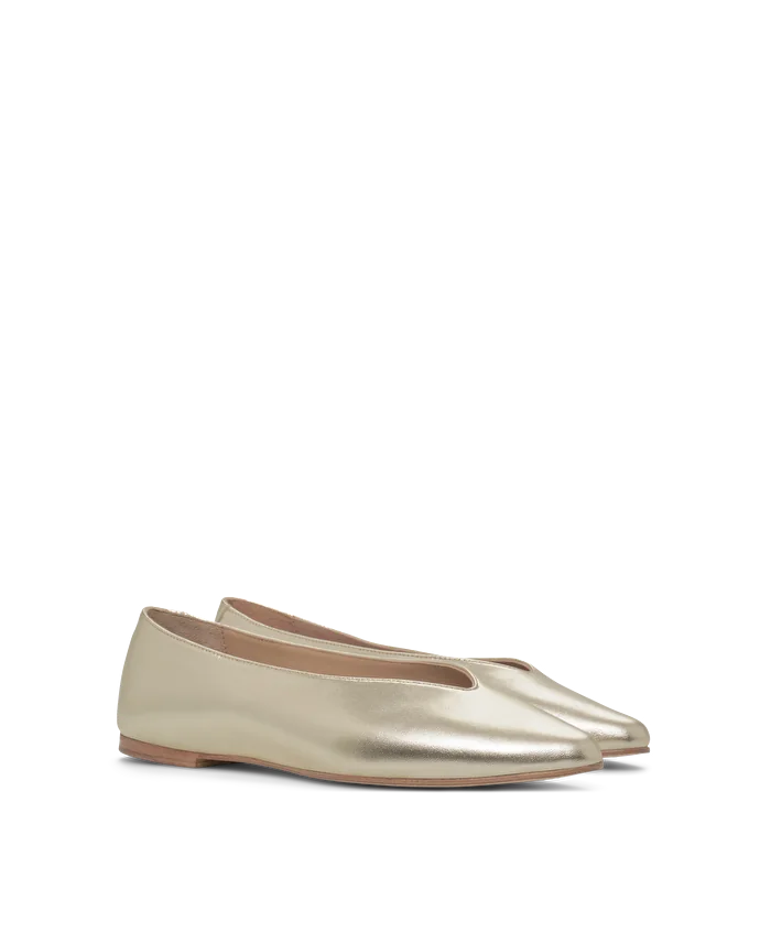 Lottusse Ballerines Bel Cuir D'Agneau Or