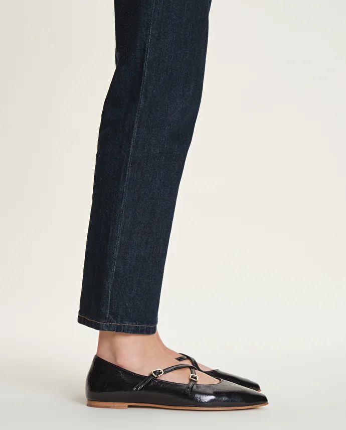 lottusse Ballerines Bel Cuir de Veau Noir