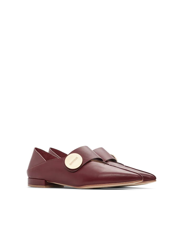 Lottusse Ballerines Carla Cuir De Veau Bourgogne