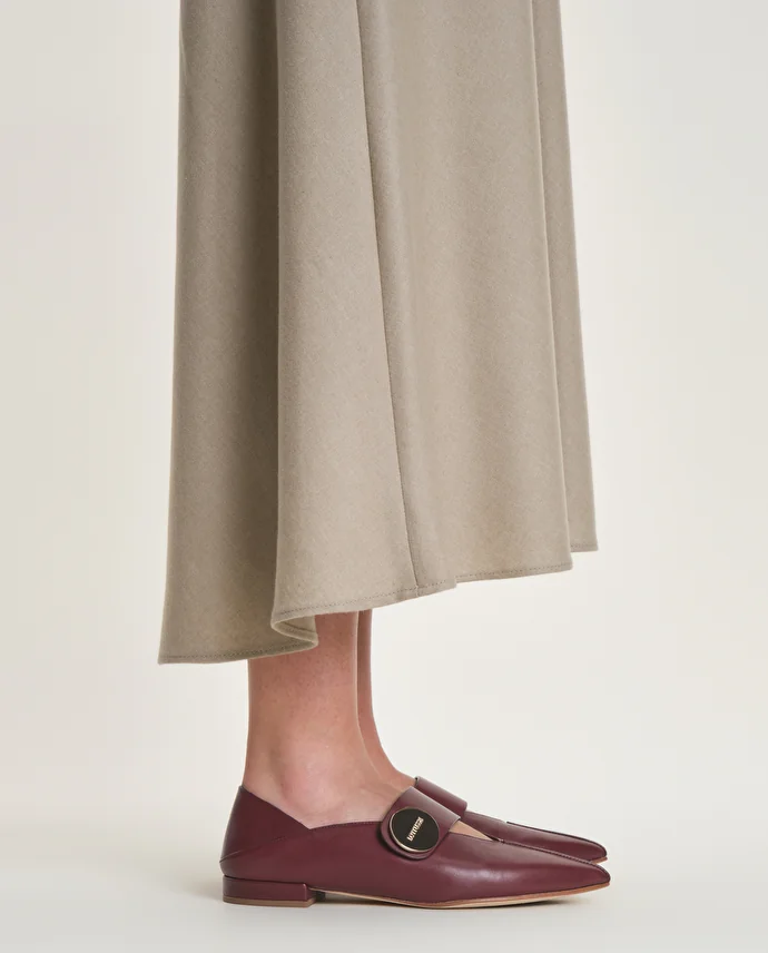 lottusse Ballerines Carla Cuir de Veau Bourgogne