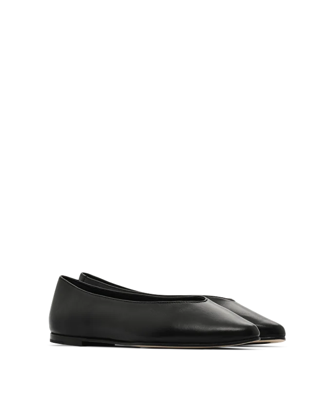 Lottusse Ballerines D'agneau Noir Doux