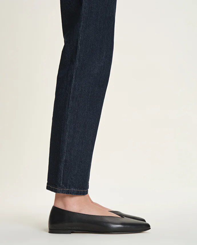 lottusse Ballerines d'agneau noir doux