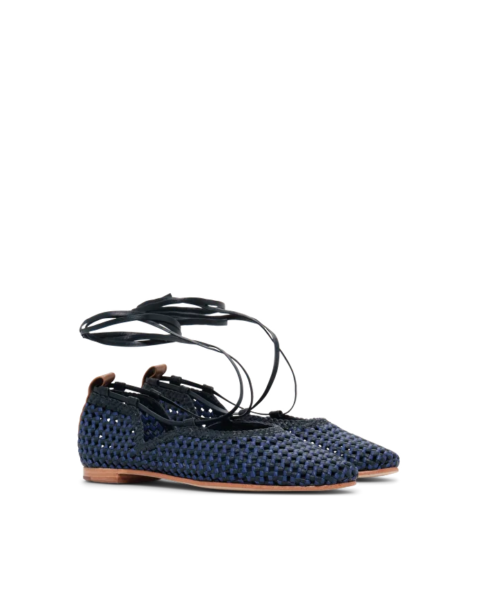 Lottusse Ballerines Delice Cuir De Chèvre Bleu