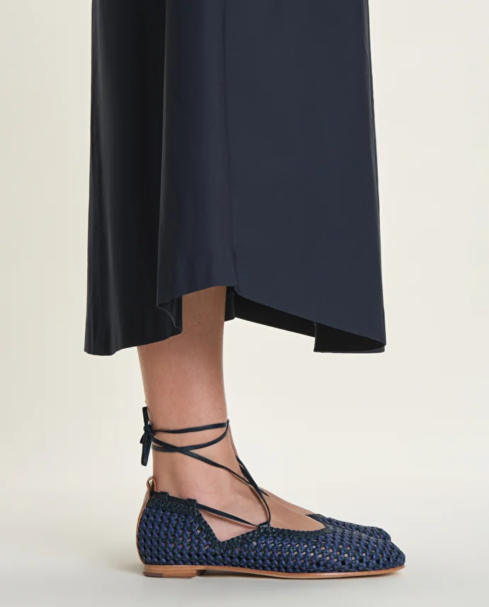 lottusse Ballerines Delice Cuir de Chèvre Bleu