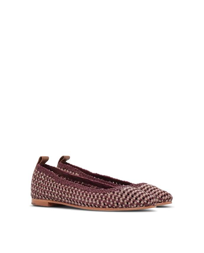 Lottusse Ballerines Delice Cuir De Chèvre Bordeaux