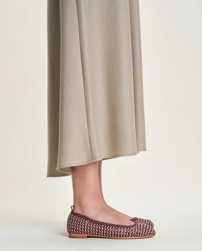 lottusse Ballerines Delice Cuir de Chèvre Bordeaux