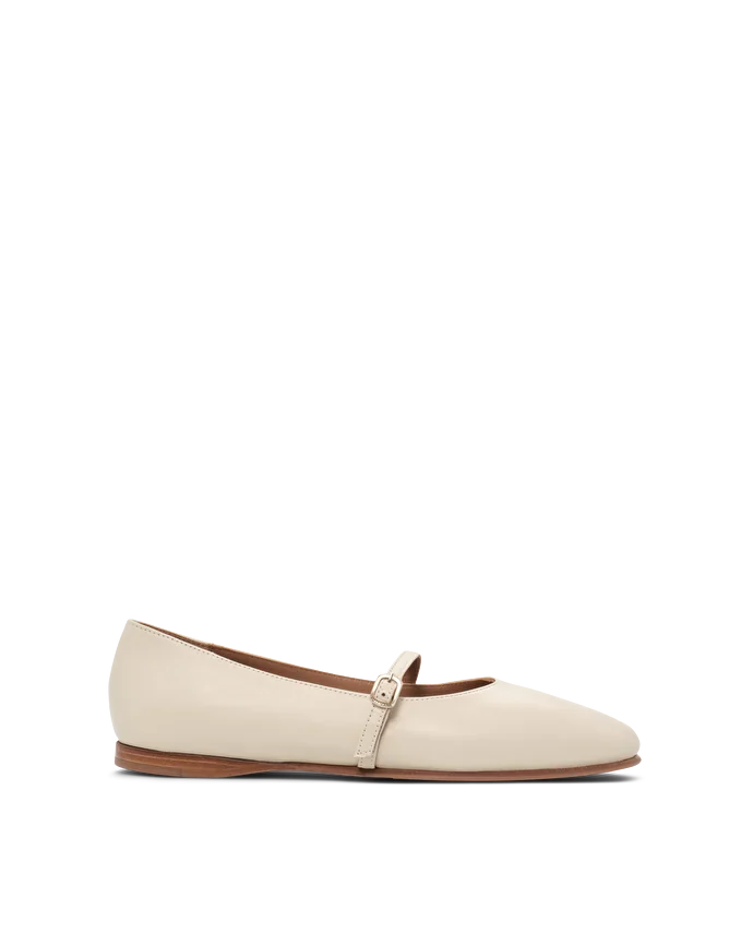 Lottusse Ballerines Goya Cuir D'Agneau Blanc Cassé