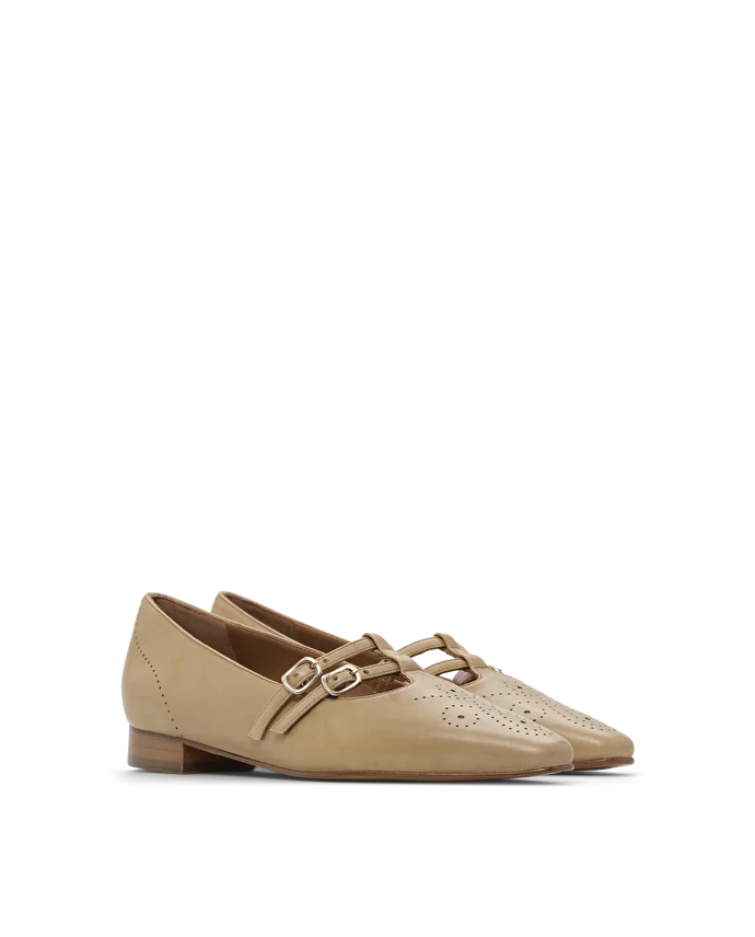 Lottusse Ballerines Smithson Cuir De Veau Vert