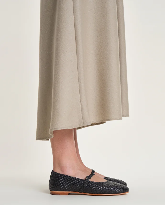 lottusse Ballerines Summer Cuir de Chèvre Noir