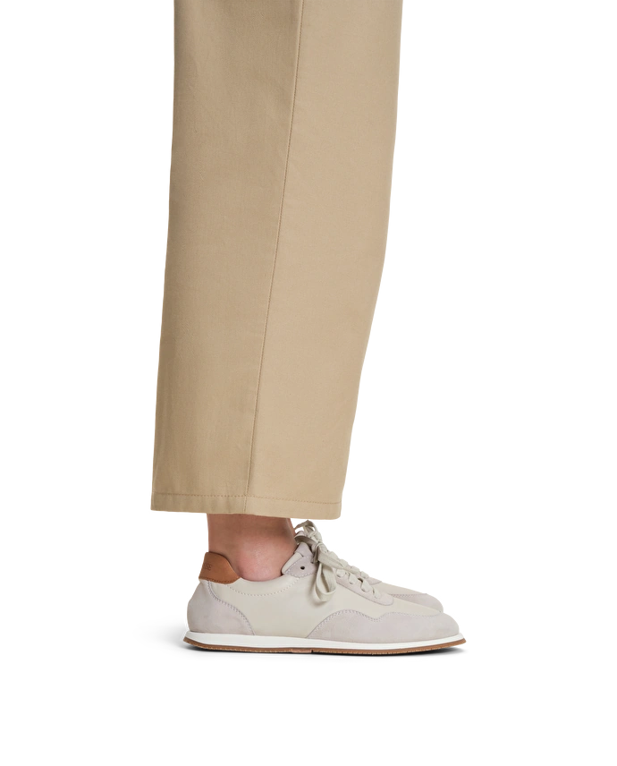 lottusse Baskets blanches en daim de chèvre