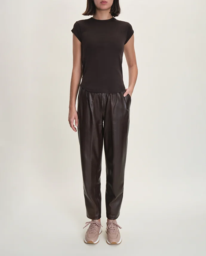 Lottusse Baskets Dianne En Cuir De Vache Marron