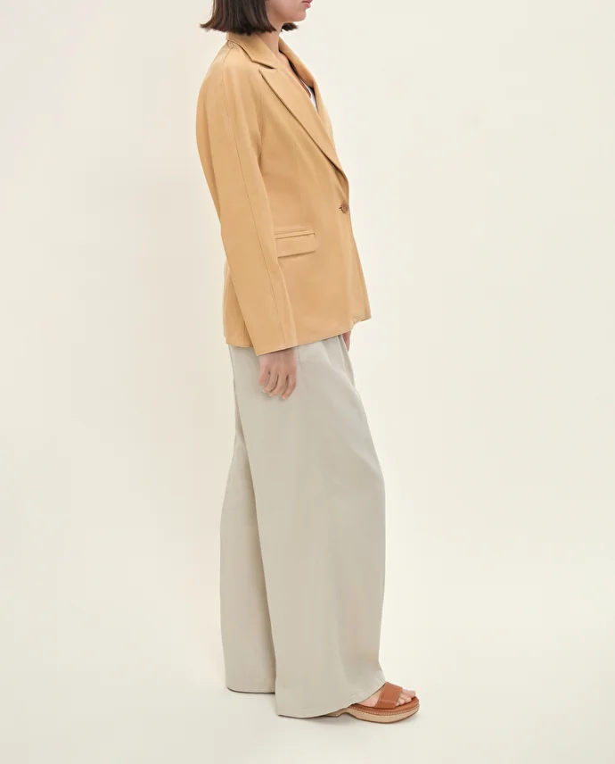 Lottusse Blazer Barcelona Cuir D'Agneau Beige