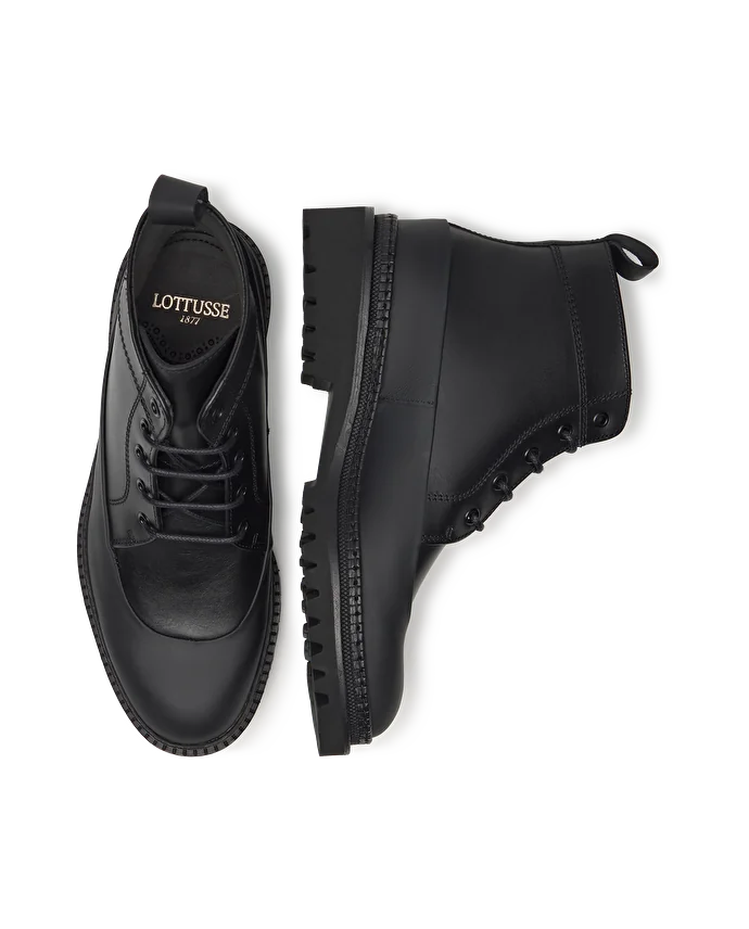 Lottusse Bottes Oregon En Cuir De Vache Noir