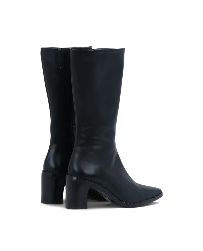 Lottusse Bottes Zippées En Veau Noir