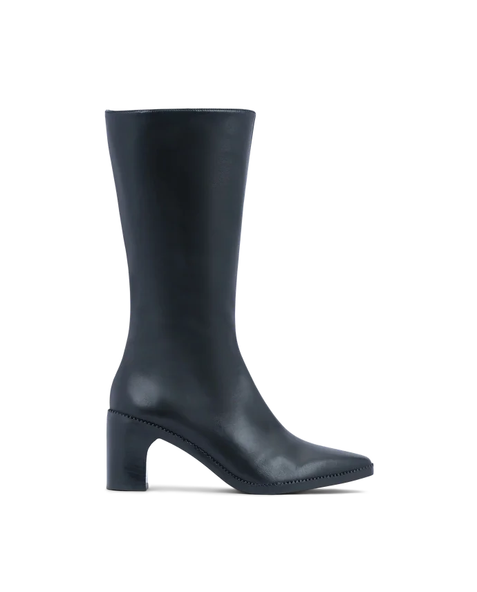 lottusse Bottes zippées en veau noir