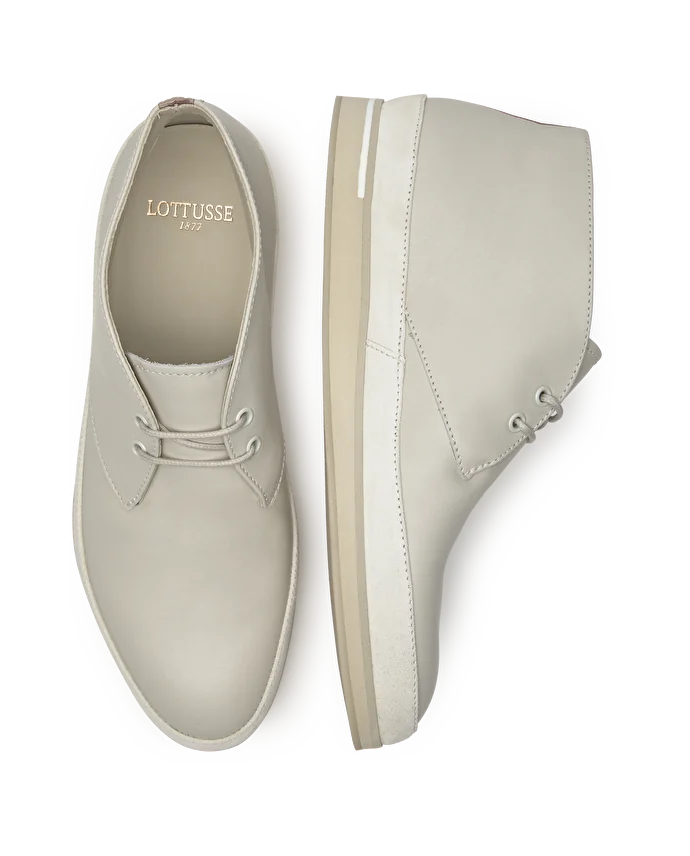 Lottusse Bottines à Lacets Manzoni Blanc Cassé