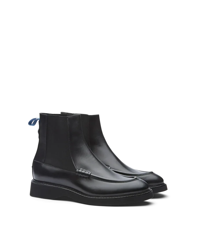 Lottusse Bottines En Cuir De Veau Brossé Noir