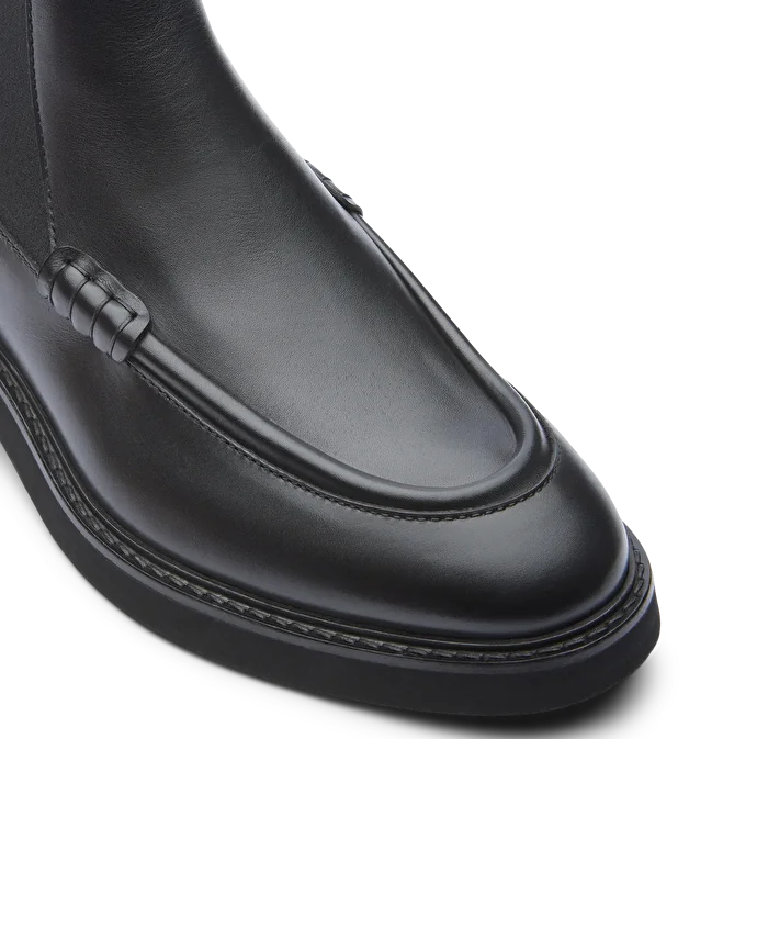 Lottusse Bottines En Cuir De Veau Brossé Noir