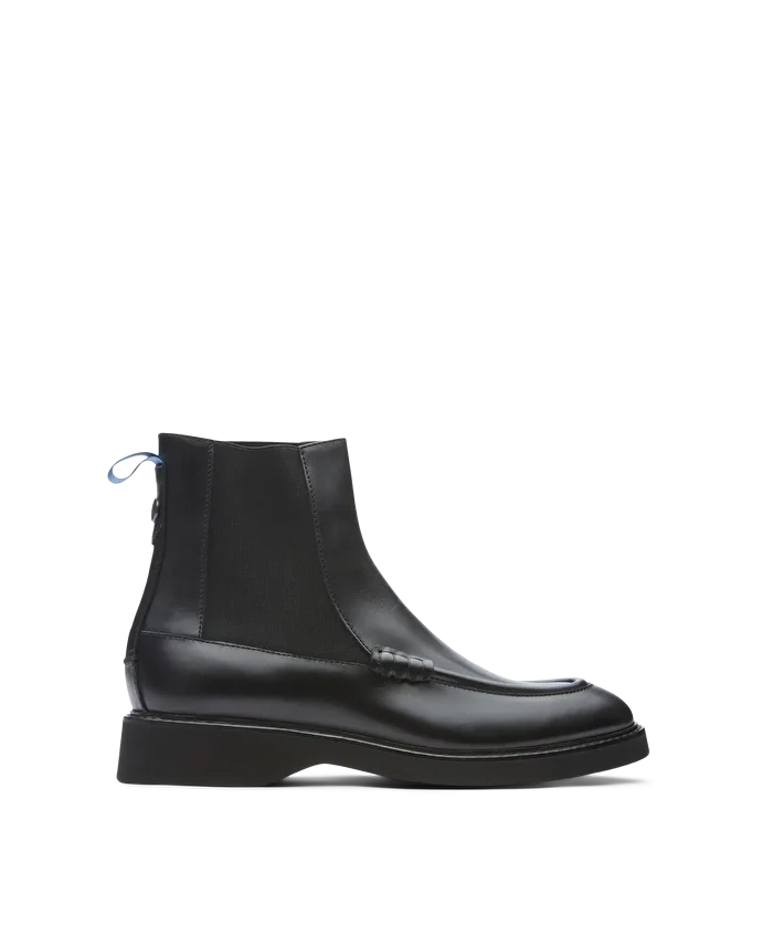 lottusse Bottines En Cuir De Veau Brossé Noir