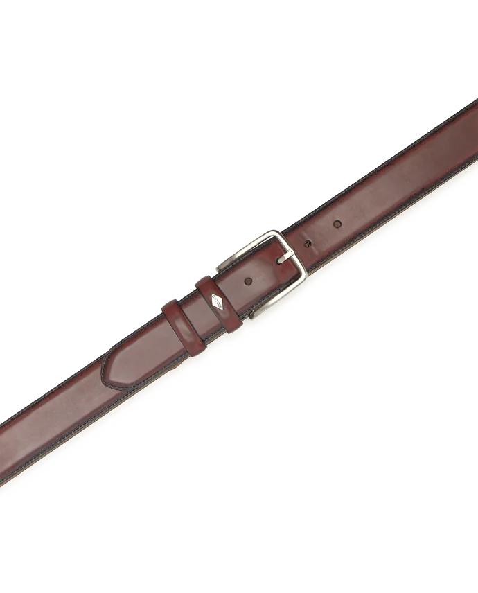 Lottusse Ceinture à Boucle Cuir De Veau Bordeaux