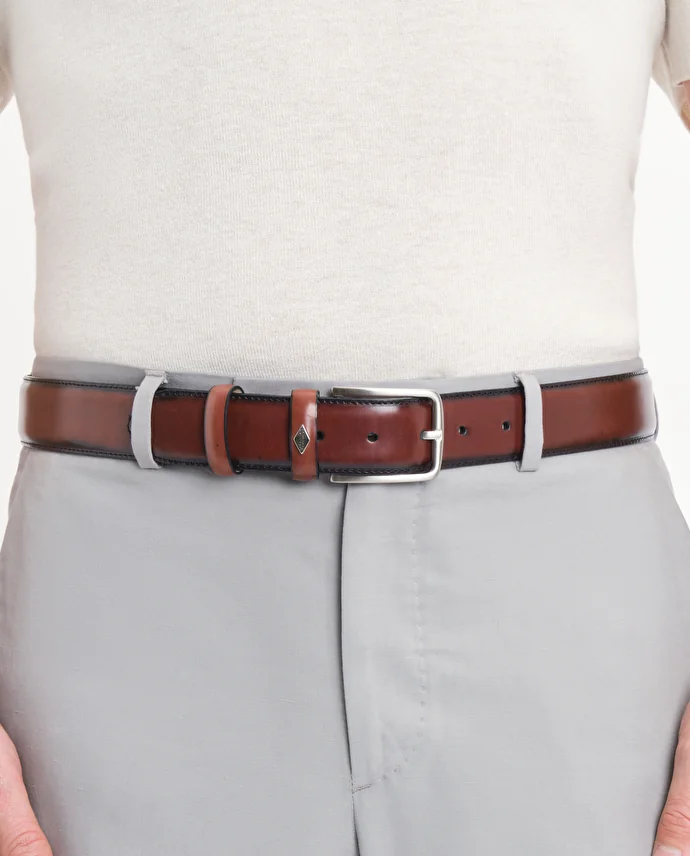 lottusse Ceinture à Boucle cuir de veau Bordeaux