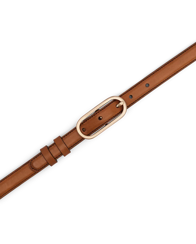 Lottusse Ceinture à Boucle Cuir De Veau Marron