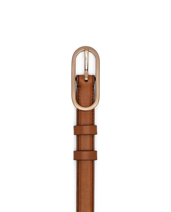 Lottusse Ceinture à Boucle Cuir De Veau Marron