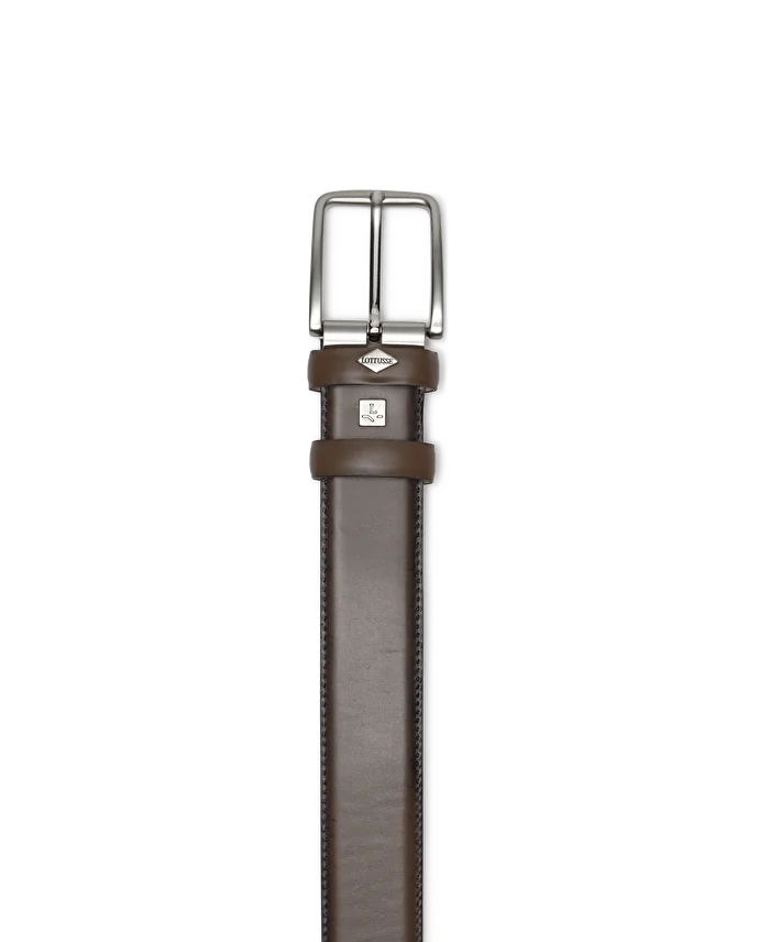 Lottusse Ceinture à Boucle Cuir De Veau Marron