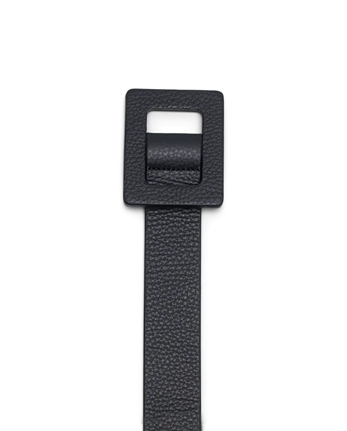 Lottusse Ceinture à Boucle Cuir De Veau Noir