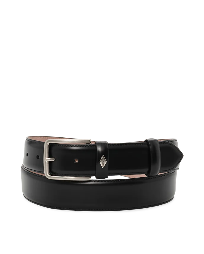 Lottusse Ceinture à Boucle Cuir De Veau Noir