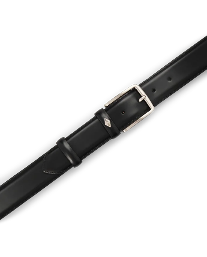 Lottusse Ceinture à Boucle Cuir De Veau Noir