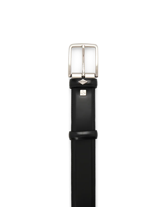 Lottusse Ceinture à Boucle Cuir De Veau Noir