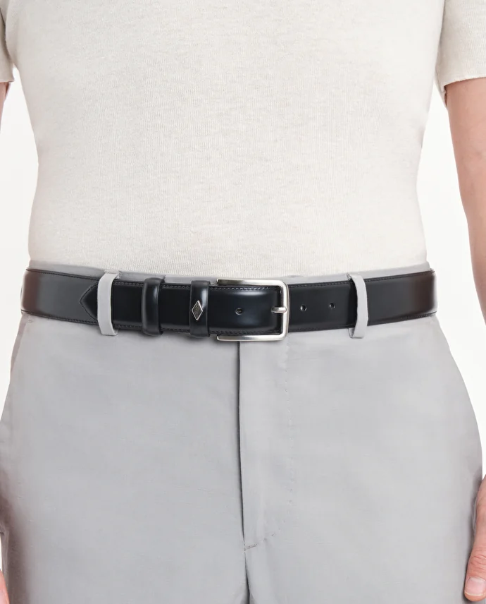 lottusse Ceinture à Boucle cuir de veau noir