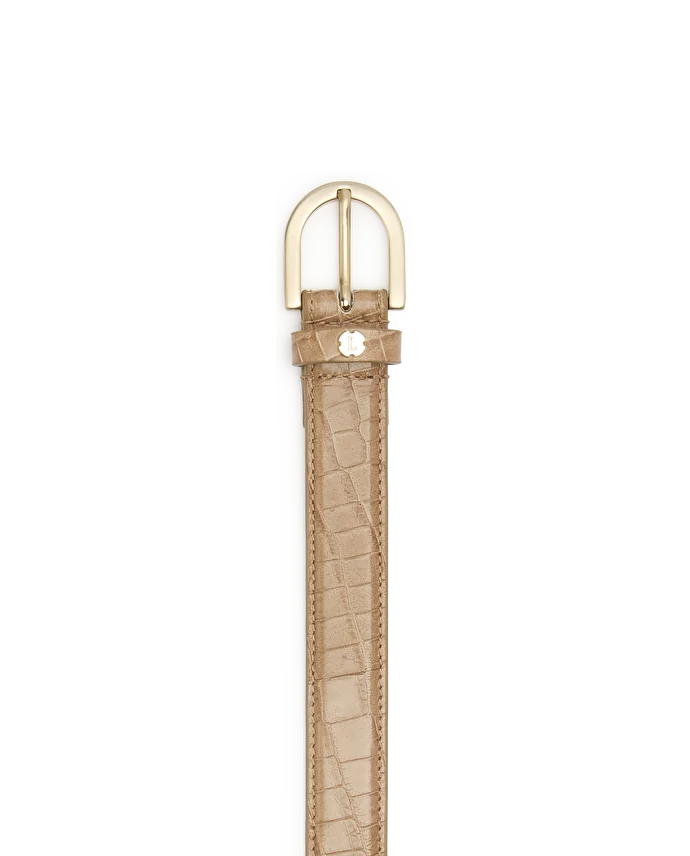 Lottusse Ceinture En Cuir De Veau Beige